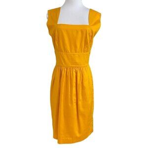 KL BY KARL LAGERFELD VINTAGE 90S MUSTARD YELLOW MINI DRESS - XS